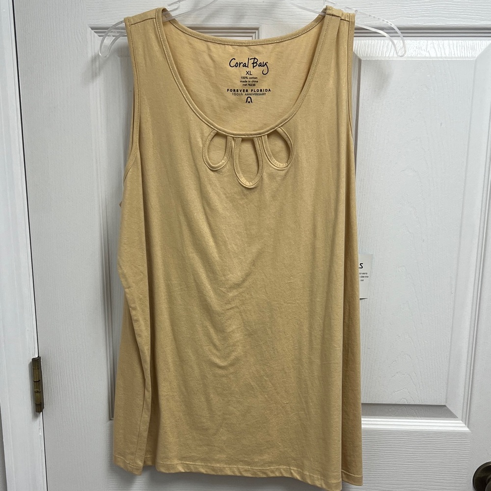 Coral Bay Women's gold Tank Top XL NWT